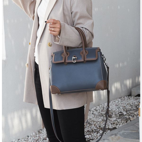

new genuine leather women's bag, large-capacity single-shoulder, simple and retro