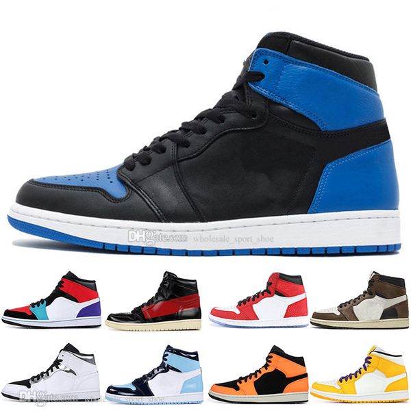 

new 1 high og travis scotts basketball shoes spiderman unc 1s 3 mens what the royal blue men sport designer sneakers trainers, White;red