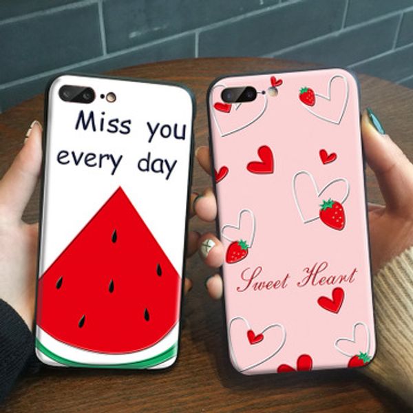 

3D клубничный узор тиснение ударопрочный мягкий силиконовый задняя крышка сотовы