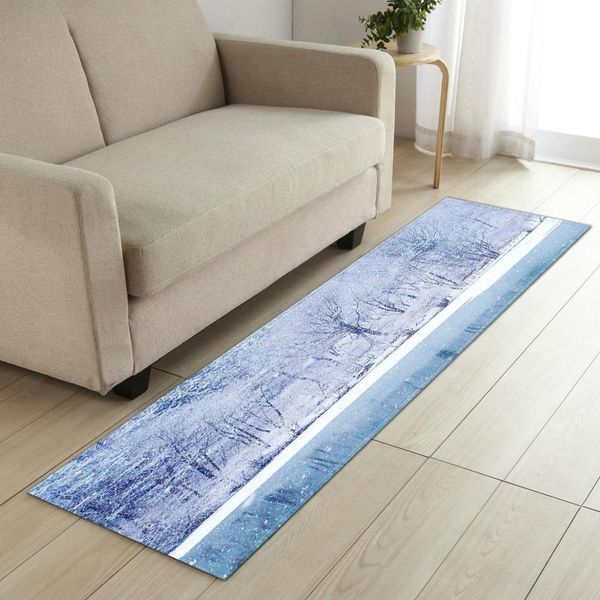 

snow print anti-slip kitchen mat long bath carpet modern entrance doormat tapete absorbent bedroom living room floor mat outdoor