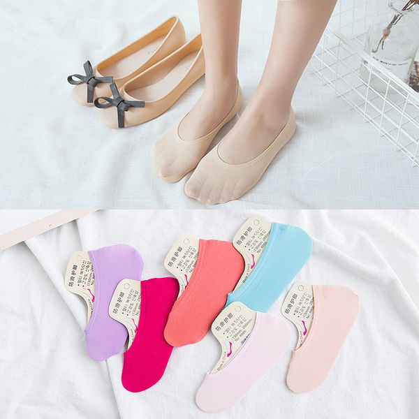 

summer boat socks cindy color kawaii women silicone invisible cotton socks comfortable leisure harajuku student girl magic, Black;white