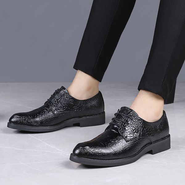 

men male flats shoe man vintage pu leather casual flat lace up shoes mens driving zapatos de hombres personlizar zapatos m0540, Black