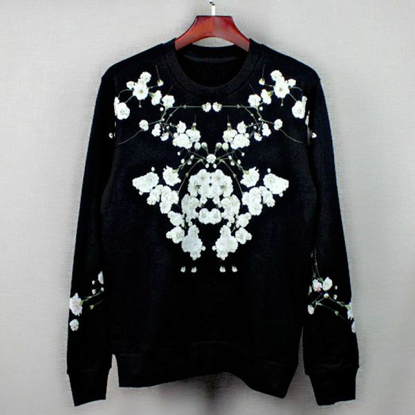 

mens designer hoodies givh32 new fashion brand luxury starry flower printing for men and women dropshipping, Black