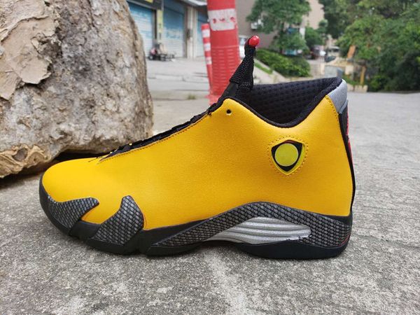 

2019 new released 14 xiv yellow black mens basketball shoes 14s outdoor sports shoes with original shoebox