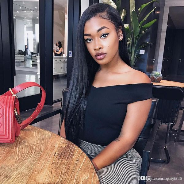 

full density 360 lace frontal wig remy straight wigs 360 lace front human remy hair wigs for women knhj21, Black