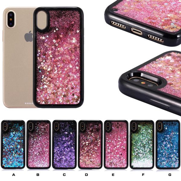 

2020 black oil-jet liquid full soft-wrapped quicksand shell case for iphone 11 pro max 8 7 6 plus x xs breathable anti-drop 200805