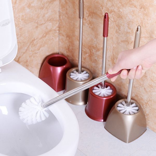 

creative toilet brush bathroom stainless steel long handle wash toilet brush cleaning set cleaning supplie 2019
