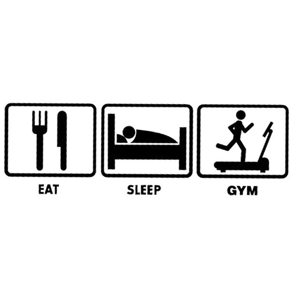 

16*5.2cm eat sleep gym sticker decal surfboard funny car window bumper novelty jdm drift vinyl decal sticker