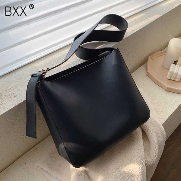 

bxx] pu leather large capacity bucket bags for women 2020 spring shoulder messenger bag lady fashion handbag totes hk545