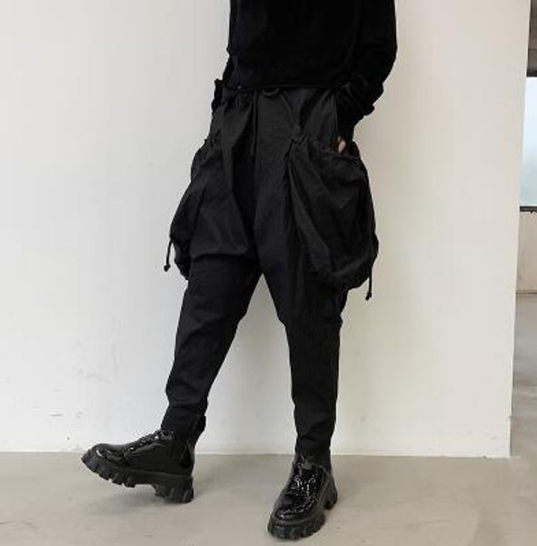 

27-44 новых людей одежды личности большой мешок конструкции оснастки haroun брюки досуг маленькие ноги брюки дамского плюс размер, Black