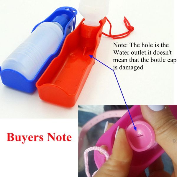 

250ml foldable pet dog drinking water bottles travel hand held puppy 5 coler outdoor dogs water bottle