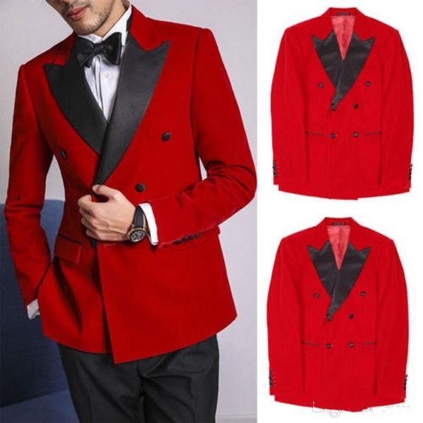 

red velvet mens wedding tuxedos black peak lapel groom groomsmen tuxedos man blazers jacket excellent 2 piece suits(jacket+pants+tie) 1678, Black;gray