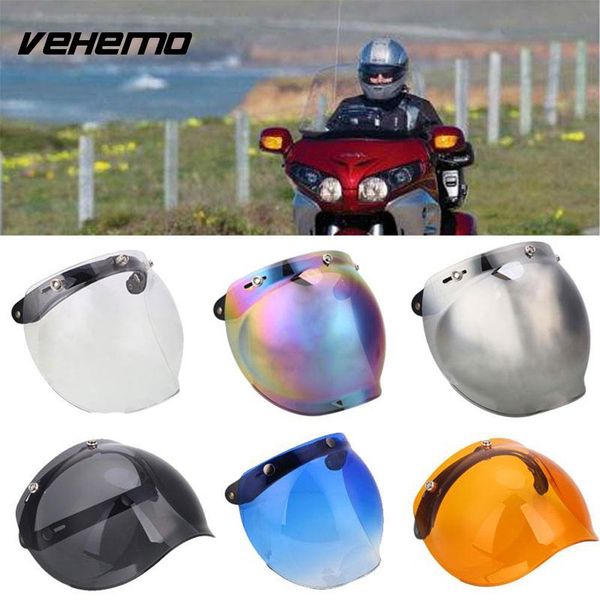 

vehemo motorcycle motorbike helmet lens wind bubble shield mirror flip up down visor face lens base outdoor goggles