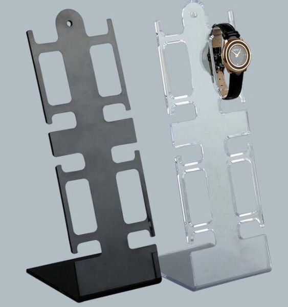 

l shaped plastic watch display stand wristwatch holder rack watch bracelet jewelry display stand clear black showcase gga3052-4