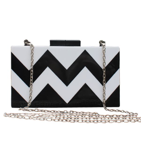 

2019 sew handmade w-shaped acrylic bag shoulder messenger chain dinner clutch bag evening small handbag bag