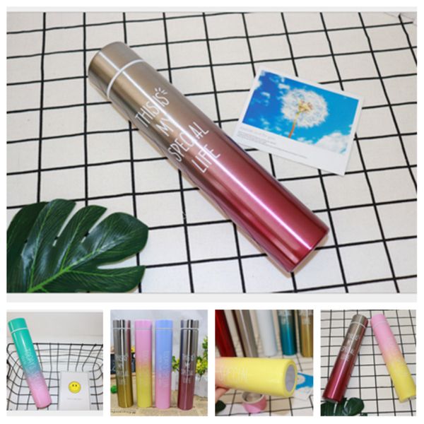 

new300ml gradient color mug ultra-long and ultra-thin stainless steel vacuum flask, suitable for ladies' self-protection water glass t2