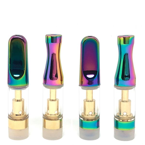 

Rainbow Oil Vape Pen Cartridges 0.5ml 1.0ml Thick Oil Glass Atomizer Ceramic Coil Tank Vaporizer DHL Free
