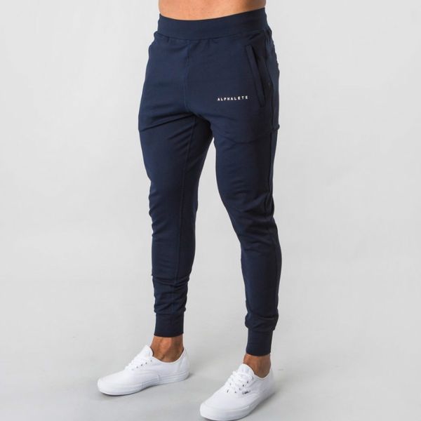 

alphalete нового стиль мужской марки jogger sweatpants люди спортзалы тренировка фитнес хлопок брюки мужчина повседневные брюки мода тощего, Black