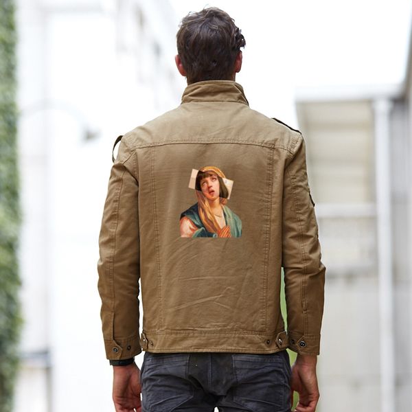 

cotton jacket men virgin mary 2020 autumn soldier ma-1 style army jackets male brand slothing mens bomber jackets 6xl, Black;brown