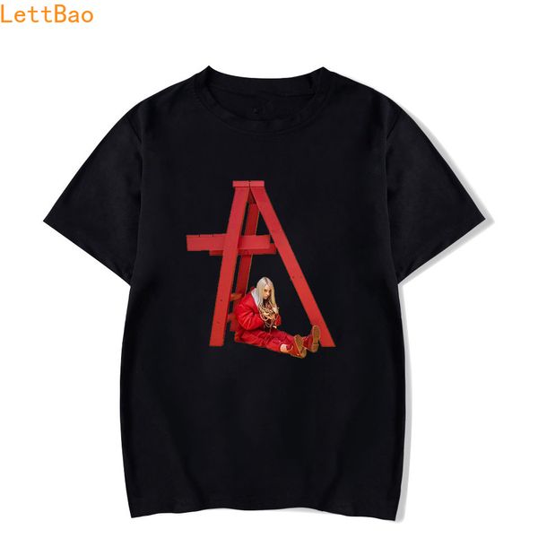 

90s aesthetic billie eilish t shirt men/women singer harajuku fashion 100% cotton rock t-shirt camisetas hombre, White;black