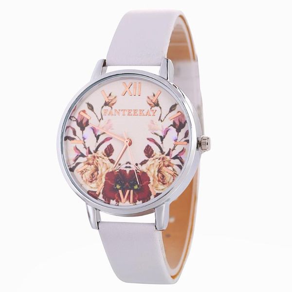

waterproof fashional new women's pu leather strap quartz watch fashionable popular nice sweety gift, Slivery;brown