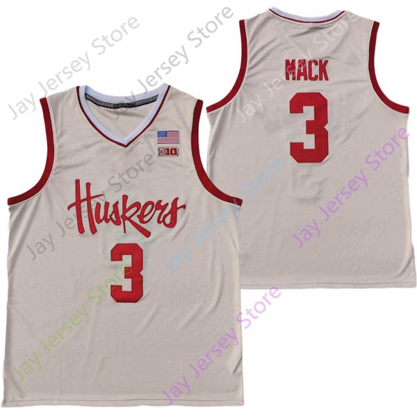

2020 новый небраска cornhuskers college basketball джерси ncaa 3 cam mack все прошитой и вышивки мужчины молодежи размер, Black;red