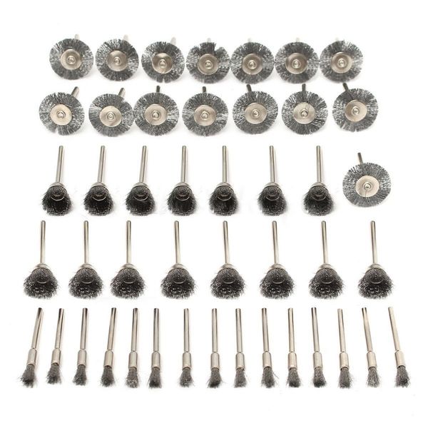

45pcs стальной проволоки колеса pen cup brushes set kit аксессуары для dremel вращательный инструмент