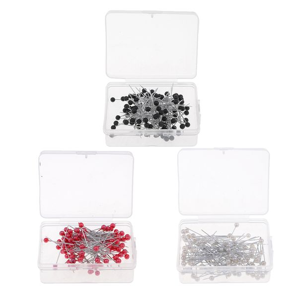 

300pcs multicolor pearlized head pins for diy jewelry components black red silver