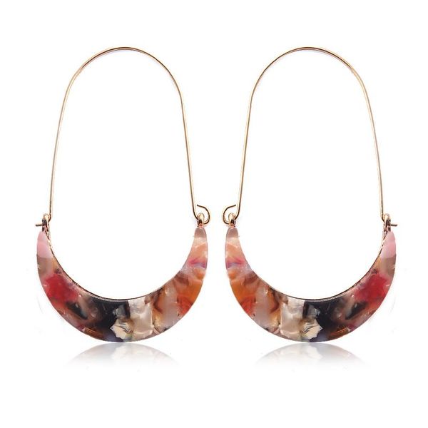 

hoop & huggie 2021 japanese korean multicolor acrylic acetate resin earrings women wedding party leopard statement jewelry gift, Golden;silver