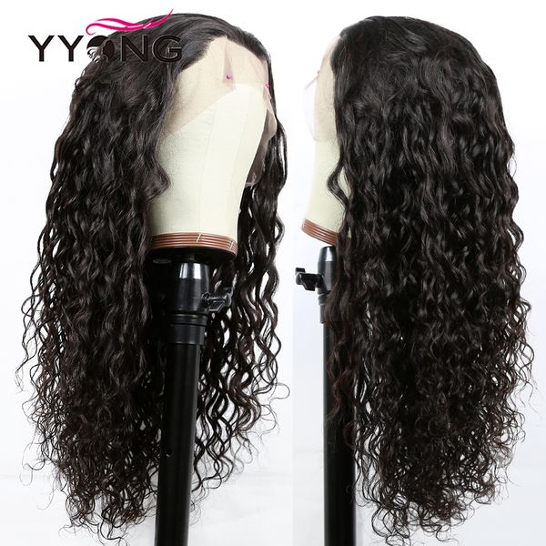 

yyong brazlian 13x4 милане волна фронта шнурка человеческих волос парики для чернокожих женщин фронта шнурка remy парики предварительно сорв, Black