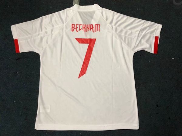 

retro beckham soccer jerseys pre db jsy print t shirts retro football casual t shirt, Black;yellow