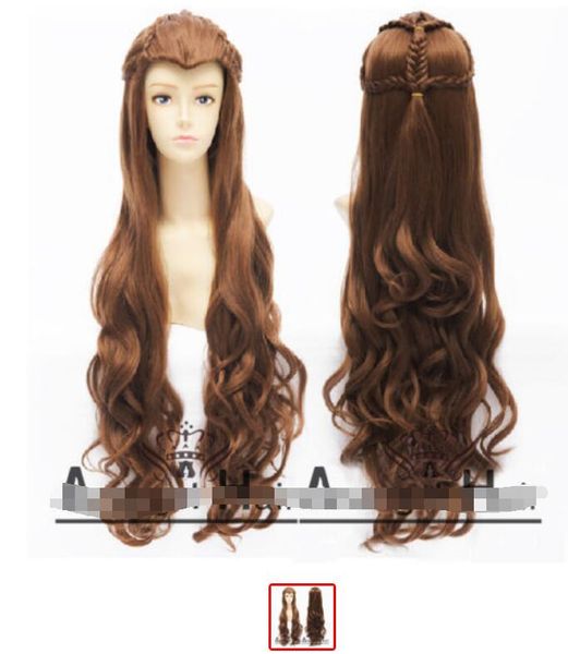 

yu hair cap the hobbit elf tauriel wig hair costume brown wavy cosplay wigs
