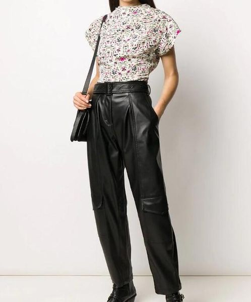 

pasiley печати шелковая блузка бассейна воротник короткие рукава накидки тонкая талия укороченные топы женщина новый 2020ss, White