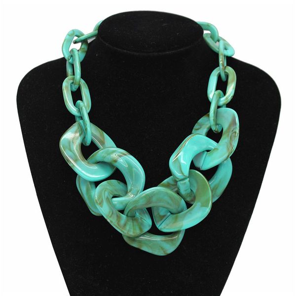 

vintage acrylic chunky resin necklace multi color for women long trendy geometric statement necklace accessories fashion jewelry, Silver