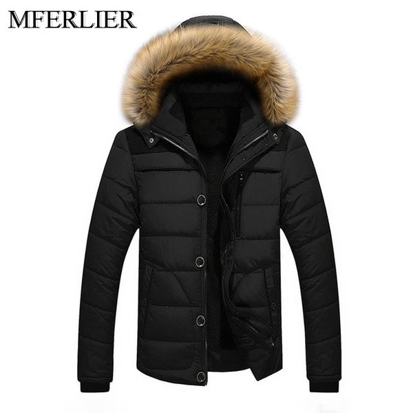 

autumn fleece winter jackets men 5xl 6xl 7xl bust 134cm plus size cotton men winter jackets, Black