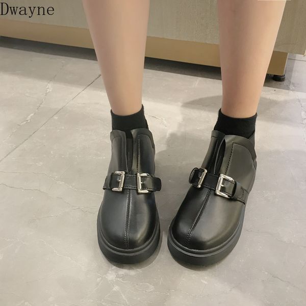 

handsome black boots female 2020 new british wind wild flat short boots