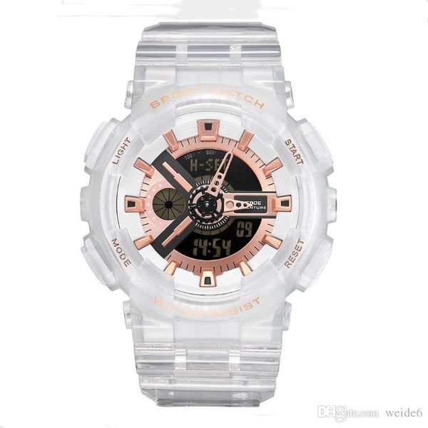 

weide-wa3j8004 men's fashion sports watches plexiglass mirror green tpu equipped with japan movement cool to achieve self, Slivery;brown