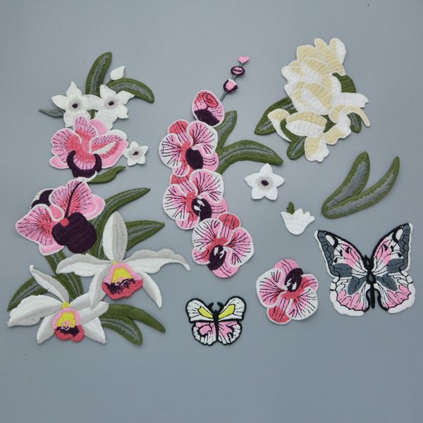 Acheter Broderie Emblème Fleurs Dessin Animé Ensemble Correctifs Pour Vestes Insignes De Papillon Rose Appliques De Fleurs Pour Les Jeans Gj0432 De