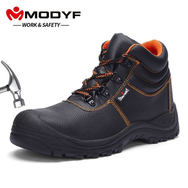 

modyf safety boots shoes for men steel toe src non slip protection work security footwear anti-static working safety boots, Black