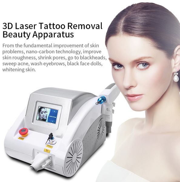 

2019 1064nm 532nm 1320nm nd yag laser tattoo removal eyebrow pigment removal machine freckle whitening machine, Black