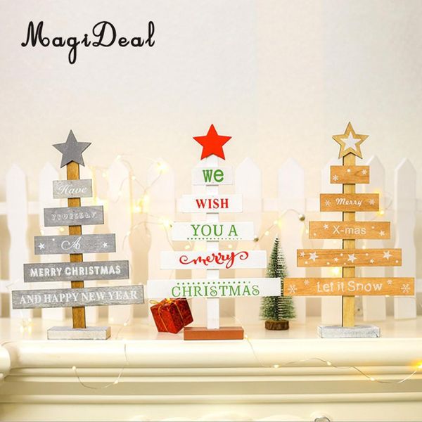 

happy new year merry christmas wooden sign table centerpiece decoration