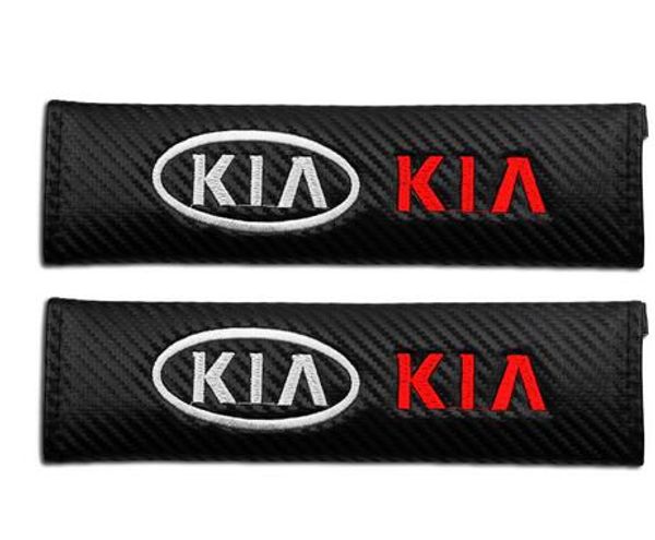 Fibra de carbono cinto de ombro do carro adesivos para cinto de segurança para KIA K2 RIO K3 K5 KX3 KX5 Sorento Forte Optima Sportage acessórios do carro