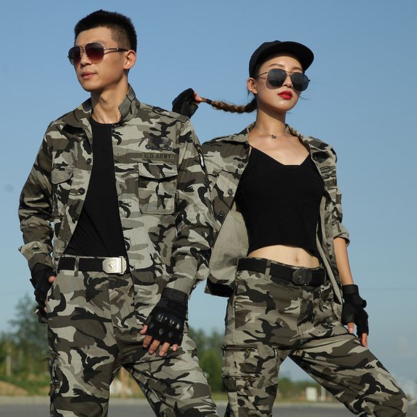 

men's tactical ghillie suit camouflage hunting clothes army combat uniform outdoor sports hiking training wear cotton, White;black