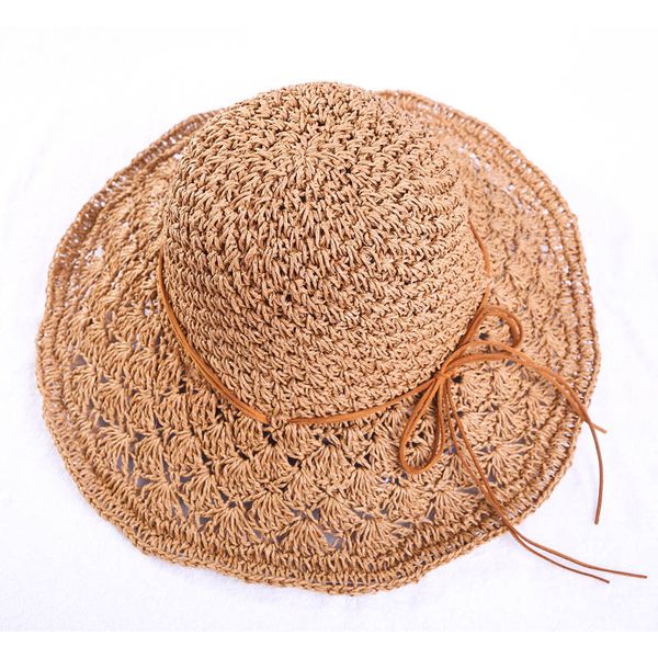 

round women's sun hats hand woven wide brim straw hat foldable bohemia beach cap female casual sun protection hat, Blue;gray