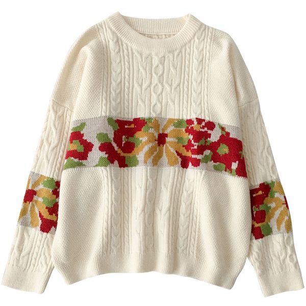 

fashion sweet preppy style o neck winter autumn pullover sweaters women jacquard ladies knitted, White;black