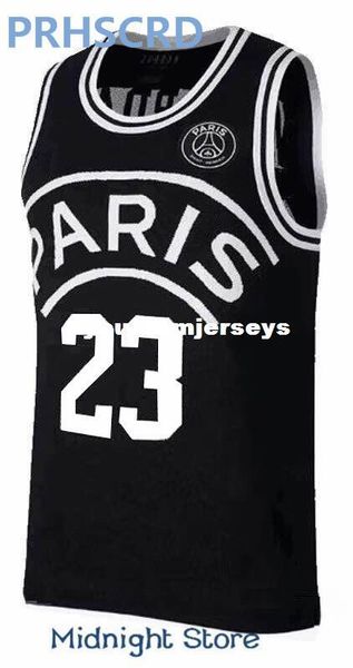 

2018 new aj psg jerseys 23 michael mj neyma 10 jr jersey 7 mbappe basketball balck jersey vest jerseys ncaa, Black;blue