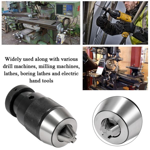 

keyless light duty drill chuck for machine tools alloy self-locking click adapter for cnc milling drilling lathe tool