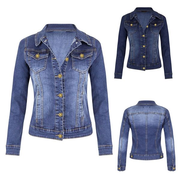 

sweater women jacket women's casual coat long sleeve pocket button denim jacket coat cardigan female, Black;brown
