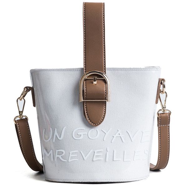 

korean version of shoulder bag transparent jelly belt buckle messenger bag