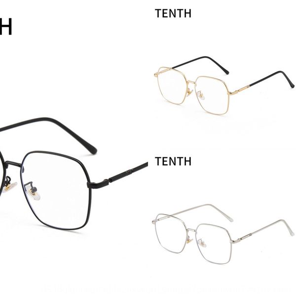 

anti blue-ray square plain mirror frame myopia glasses men women exquisite oversized myopia eyeglasses fixing device, Silver